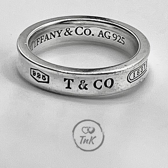 Tiffany & Co 1837 Ring - Narrow - 925 Silver - sz 4.75-5 - Picture 4 of 16
